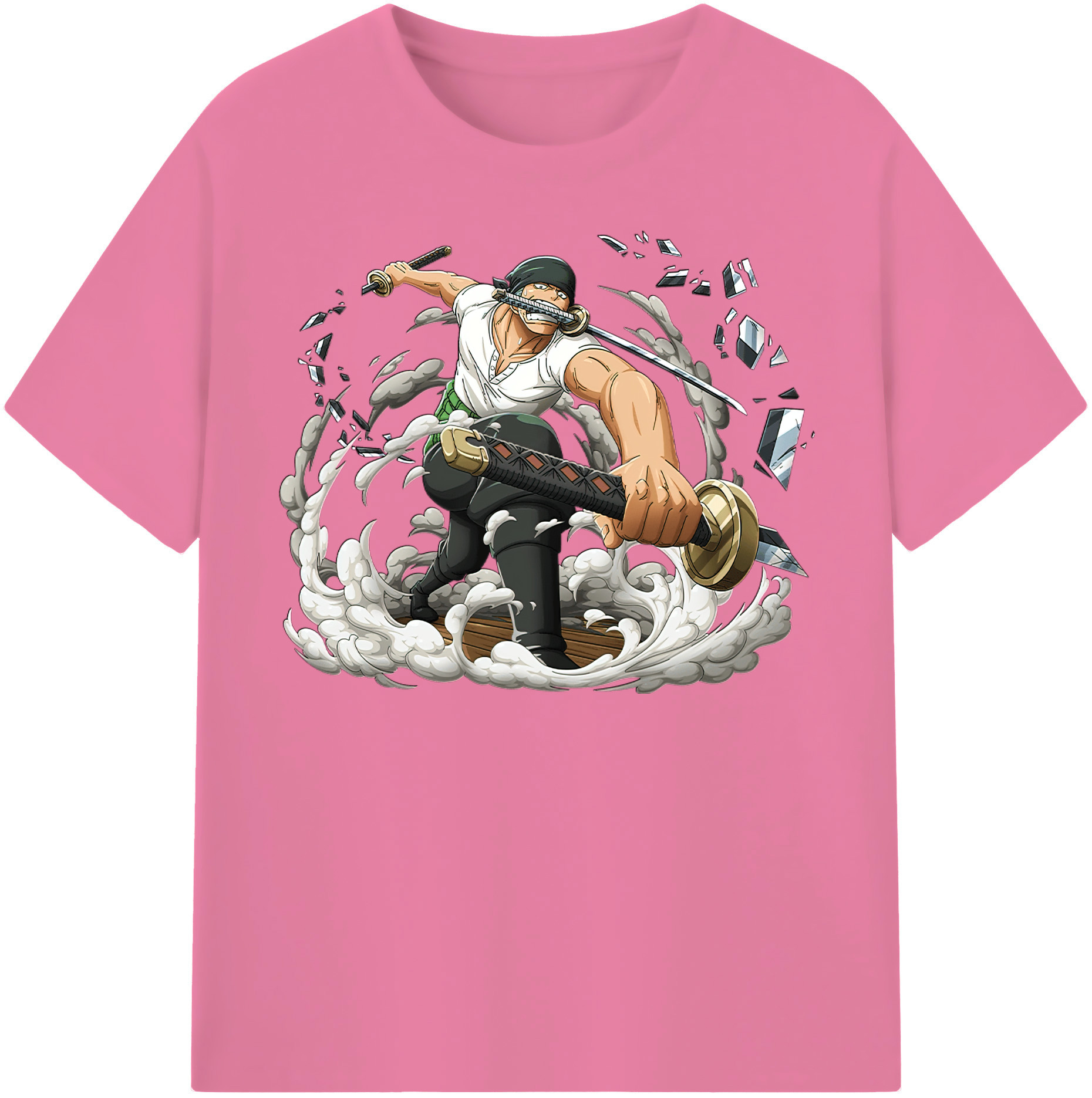 ワンピース ロロノア・ゾロ ONE PIECE Roronoa Zoro 綿100％半袖Tシャツ（フロントプリント）